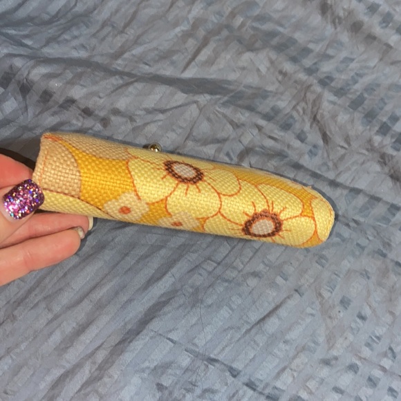 Nwot Spartina 449 Leather Linen Coin Purse - Picture 4 of 8